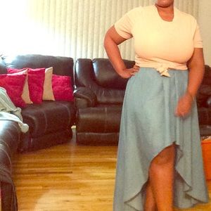 High Low Denim Skirt